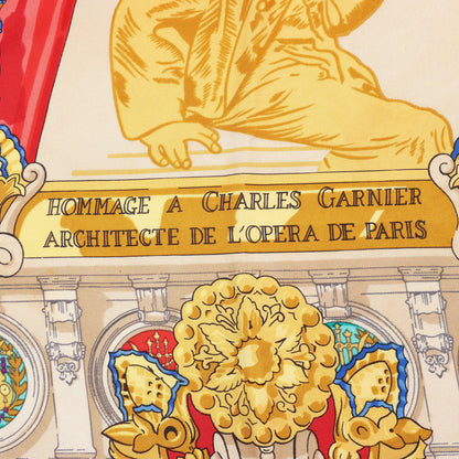 Hermès Carré 90 "HOMMAGE A CHARLES GARNIER" Silk handkerchief in Black