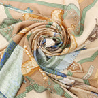 Hermès Carré 90 "Hommage à l'amitié Franco-Hellenique" Silk handkerchief in Beige