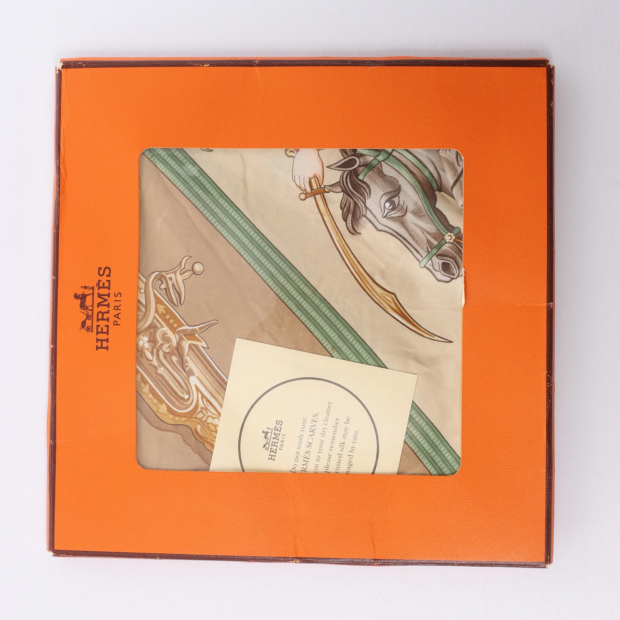 Hermès Carré 90 "Hommage à l'amitié Franco-Hellenique" Silk handkerchief in Beige