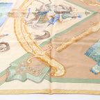 Hermès Carré 90 "Hommage à l'amitié Franco-Hellenique" Silk handkerchief in Beige