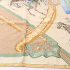 Hermès Carré 90 "Hommage à l'amitié Franco-Hellenique" Silk handkerchief in Beige