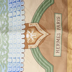 Hermès Carré 90 "Hommage à l'amitié Franco-Hellenique" Silk handkerchief in Beige