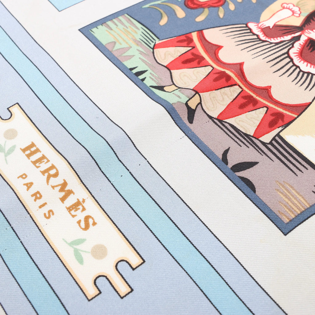 Hermès Carré 90 "IMAGERIE" Silk handkerchief in Blue