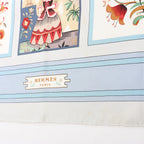 Hermès Carré 90 "IMAGERIE" Silk handkerchief in Blue