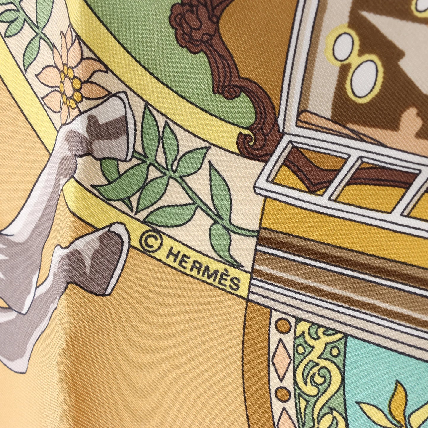 Hermès Carré 90 "IN SALZBURG" Silk handkerchief in Green