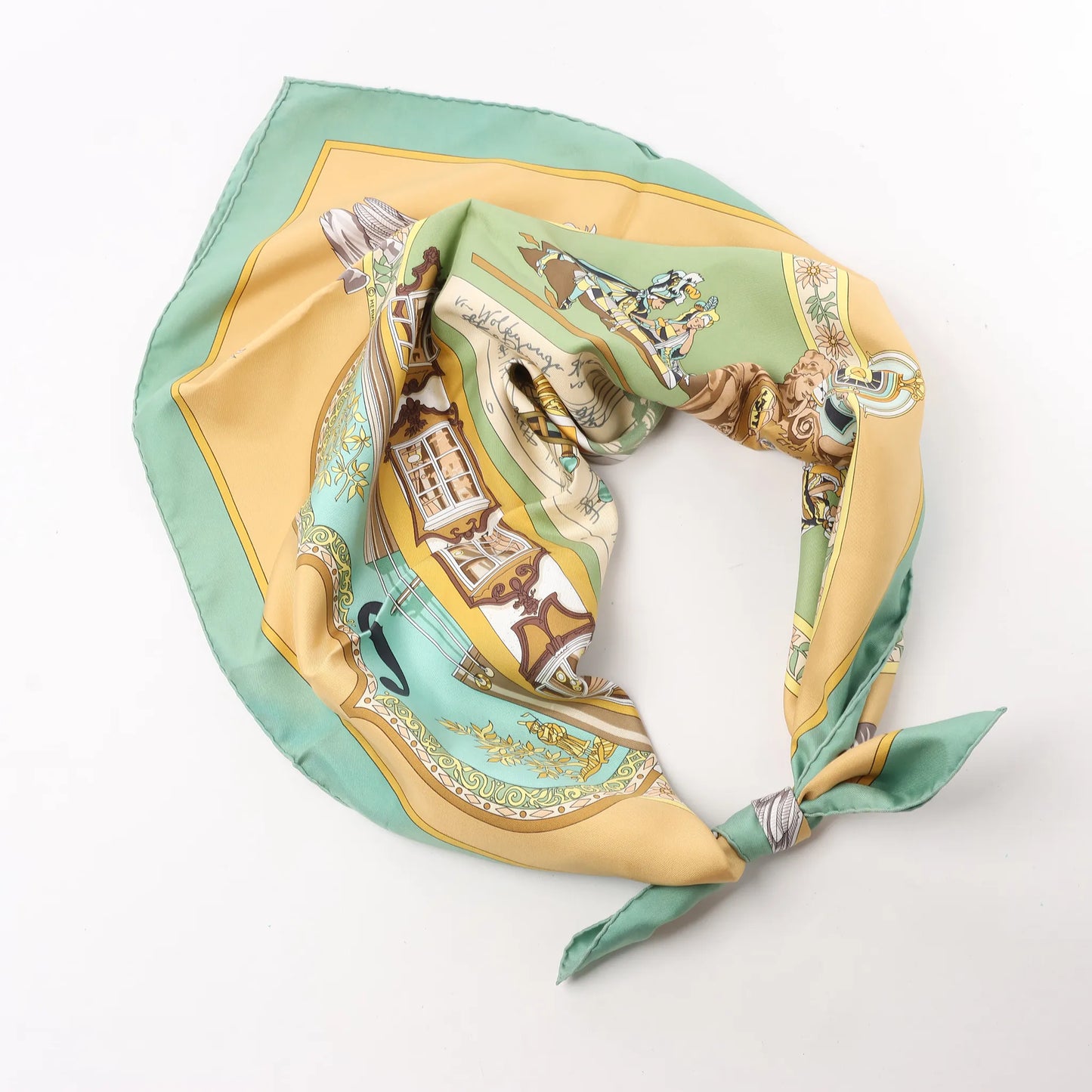 Hermès Carré 90 "IN SALZBURG" Silk handkerchief in Green