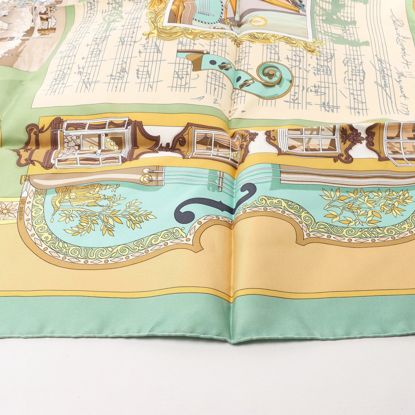 Hermès Carré 90 "IN SALZBURG" Silk handkerchief in Green