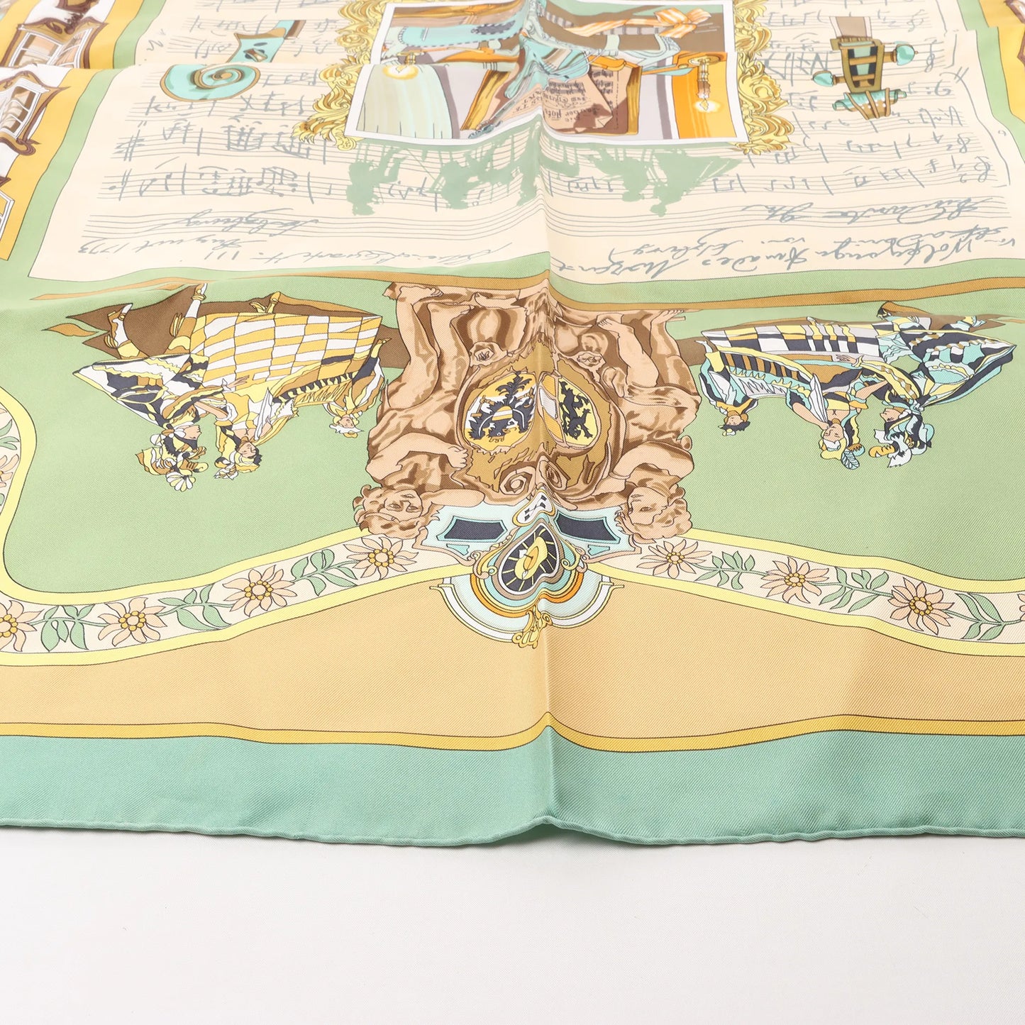 Hermès Carré 90 "IN SALZBURG" Silk handkerchief in Green