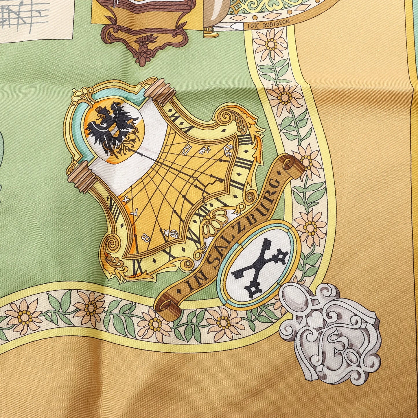 Hermès Carré 90 "IN SALZBURG" Silk handkerchief in Green