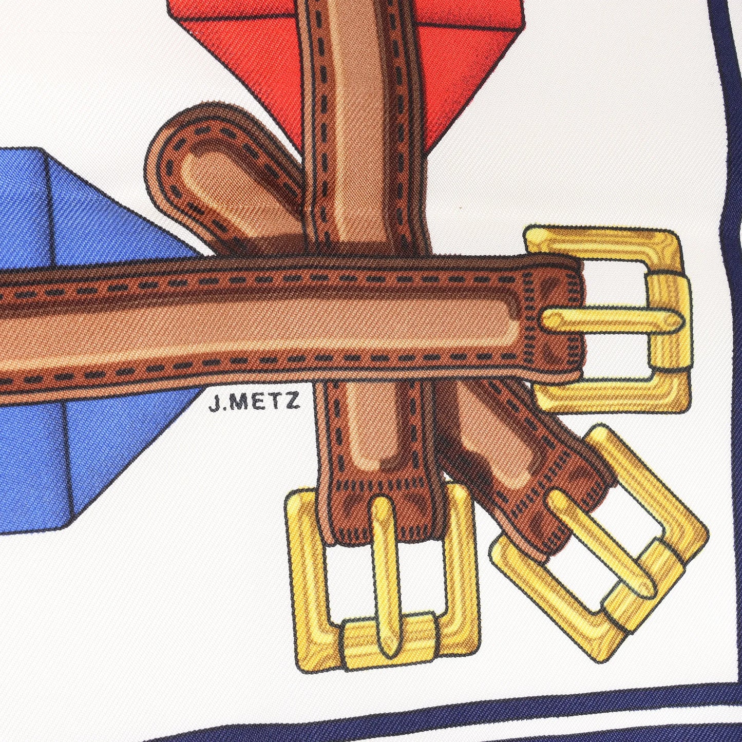 Hermès Carré 90 "Les Sangles" Silk handkerchief in Multicolor