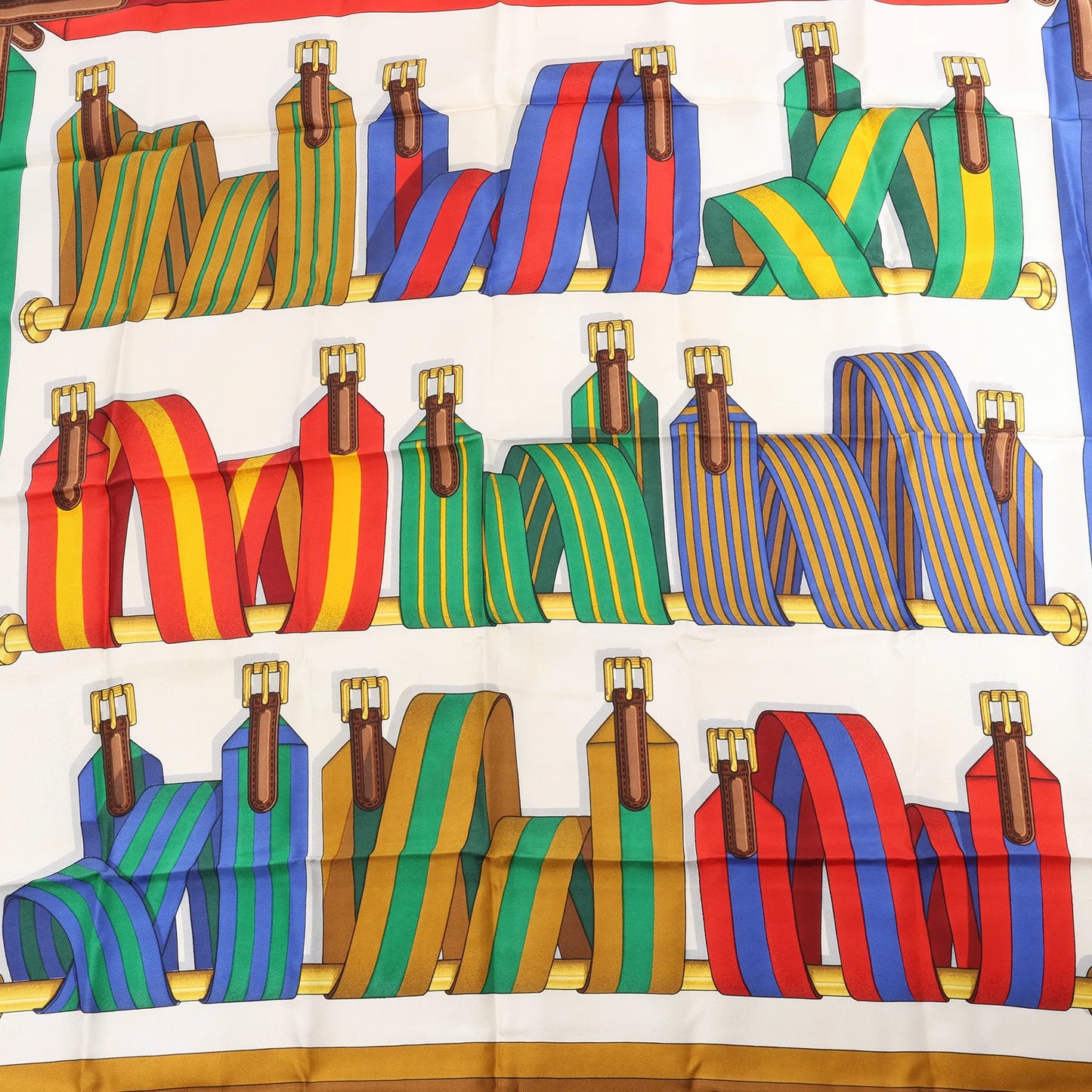 Hermès Carré 90 "Les Sangles" Silk handkerchief in Multicolor
