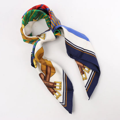 Hermès Carré 90 "Les Sangles" Silk handkerchief in Multicolor