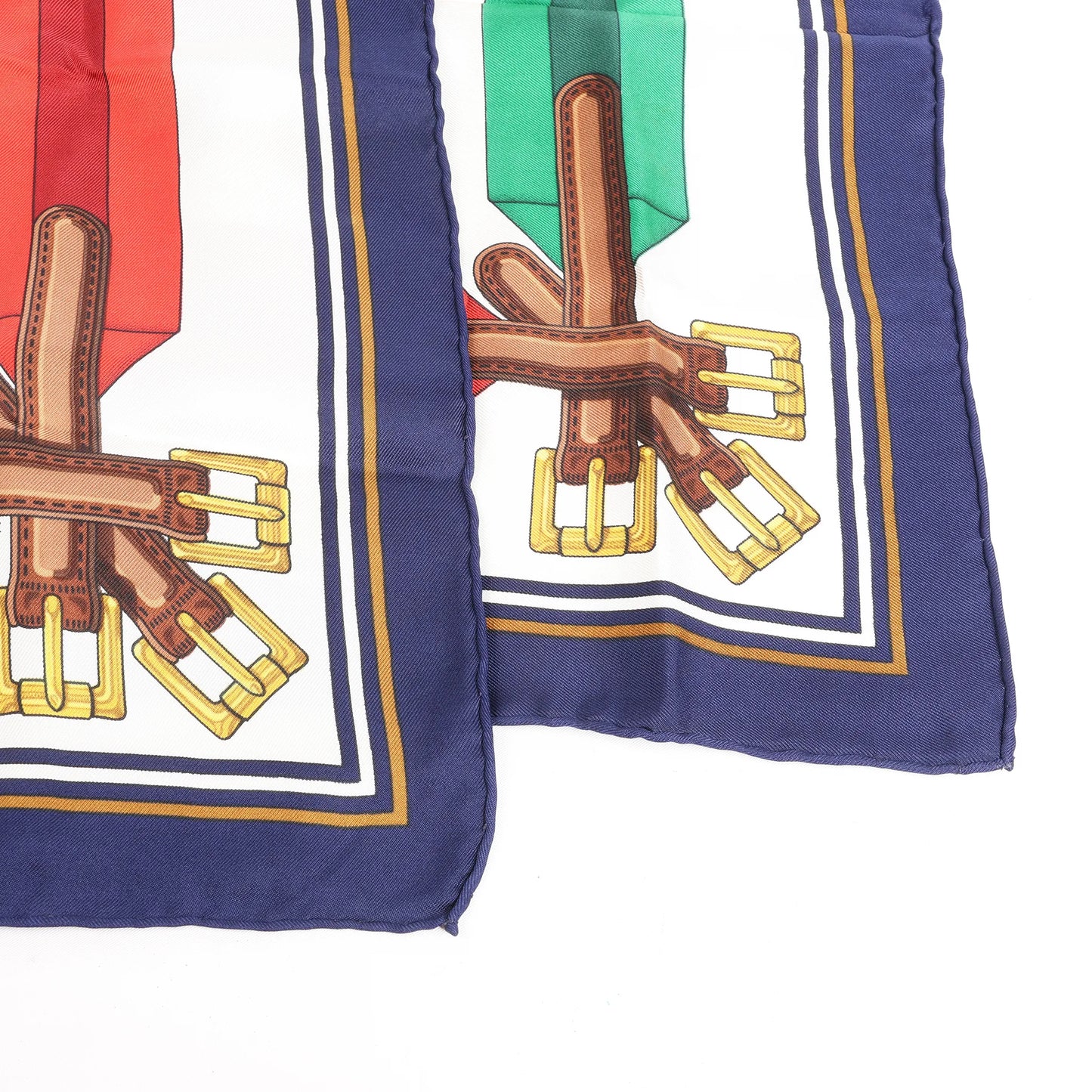 Hermès Carré 90 "Les Sangles" Silk handkerchief in Multicolor