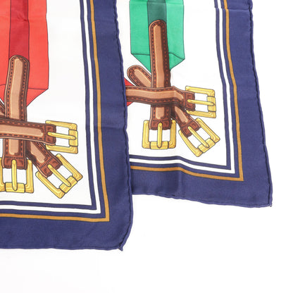 Hermès Carré 90 "Les Sangles" Silk handkerchief in Multicolor
