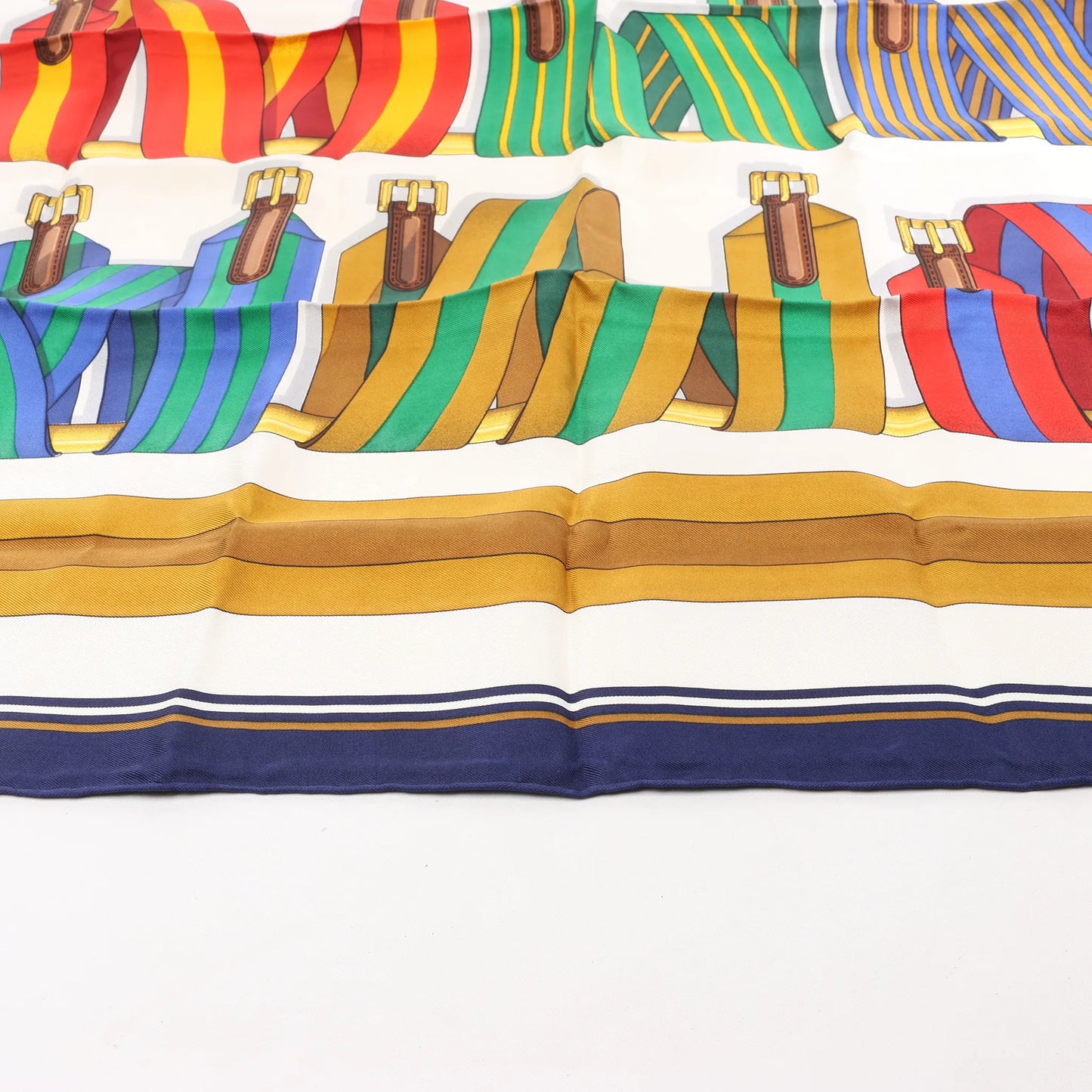 Hermès Carré 90 "Les Sangles" Silk handkerchief in Multicolor