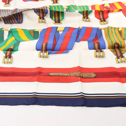 Hermès Carré 90 "Les Sangles" Silk handkerchief in Multicolor