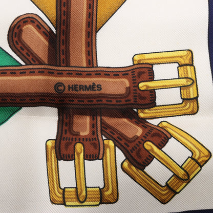 Hermès Carré 90 "Les Sangles" Silk handkerchief in Multicolor