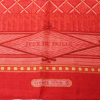 Hermès Carré 90 "JEUX DE PAILLE" Cashmere x Silk handkerchief in Red