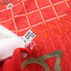 Hermès Carré 90 "JEUX DE PAILLE" Cashmere x Silk handkerchief in Red