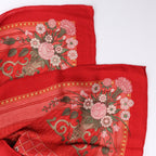 Hermès Carré 90 "JEUX DE PAILLE" Cashmere x Silk handkerchief in Red