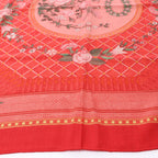 Hermès Carré 90 "JEUX DE PAILLE" Cashmere x Silk handkerchief in Red
