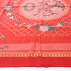 Hermès Carré 90 "JEUX DE PAILLE" Cashmere x Silk handkerchief in Red