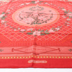Hermès Carré 90 "JEUX DE PAILLE" Cashmere x Silk handkerchief in Red