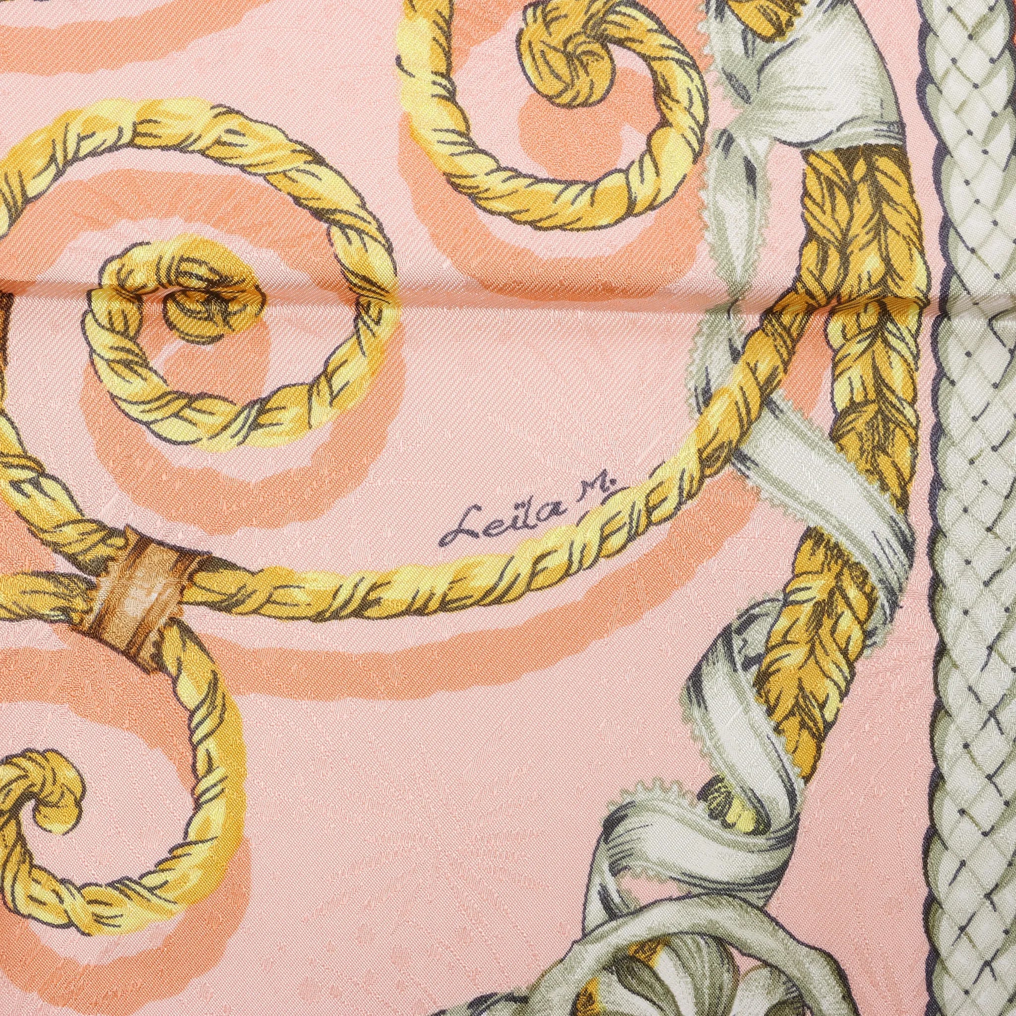 Hermès Carré 90 "JOUVENCE" Silk handkerchief in Orange