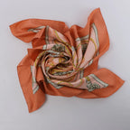 Hermès Carré 90 "JOUVENCE" Silk handkerchief in Orange