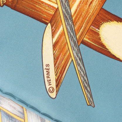 Hermès Carré 90 "Jardin Creole" Silk handkerchief in Blue