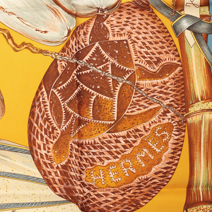 Hermès Carré 90 "Jardin Creole" Silk handkerchief in Blue