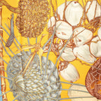 Hermès Carré 90 "Jardin Creole" Silk handkerchief in Blue