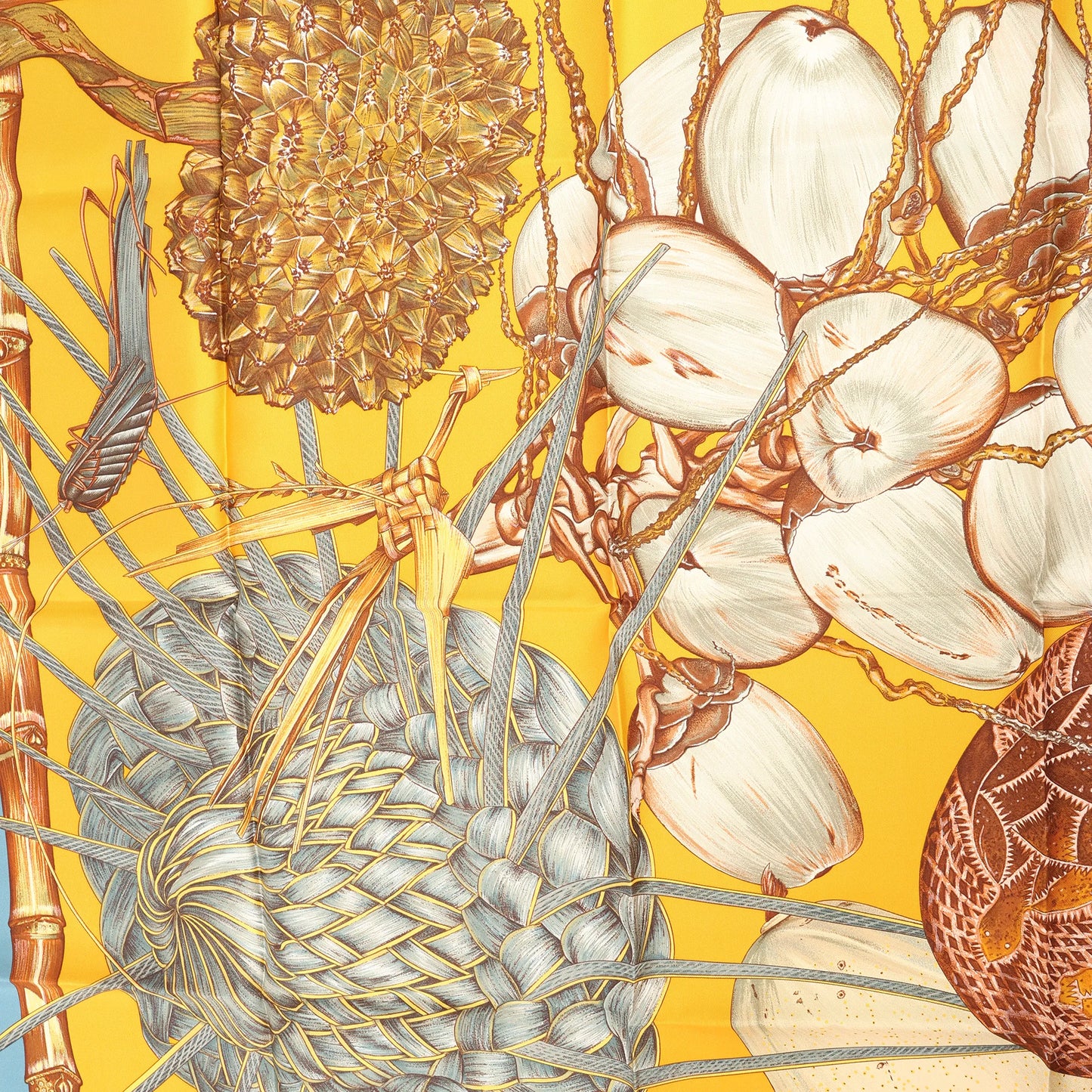 Hermès Carré 90 "Jardin Creole" Silk handkerchief in Blue