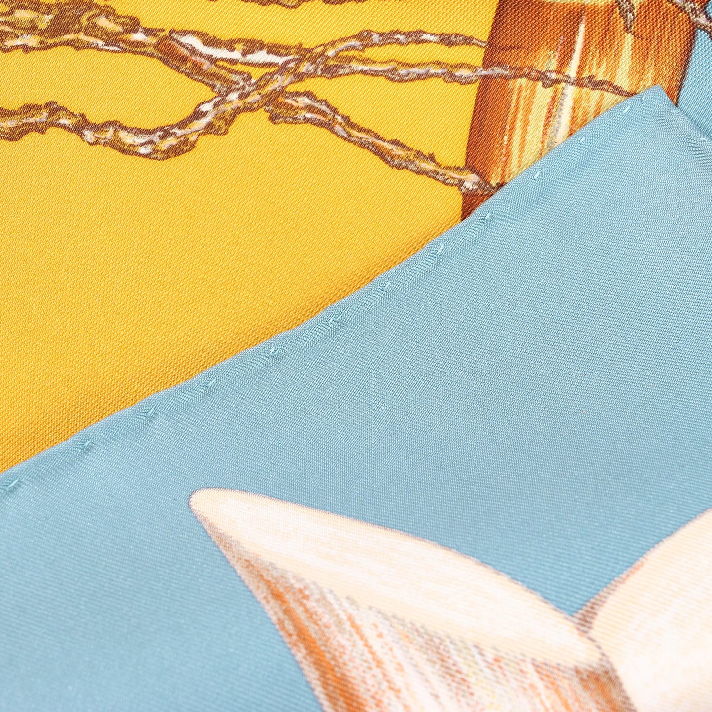 Hermès Carré 90 "Jardin Creole" Silk handkerchief in Blue