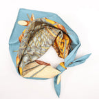 Hermès Carré 90 "Jardin Creole" Silk handkerchief in Blue