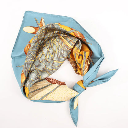 Hermès Carré 90 "Jardin Creole" Silk handkerchief in Blue