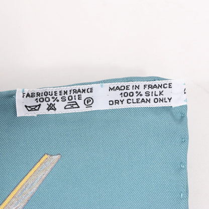 Hermès Carré 90 "Jardin Creole" Silk handkerchief in Blue