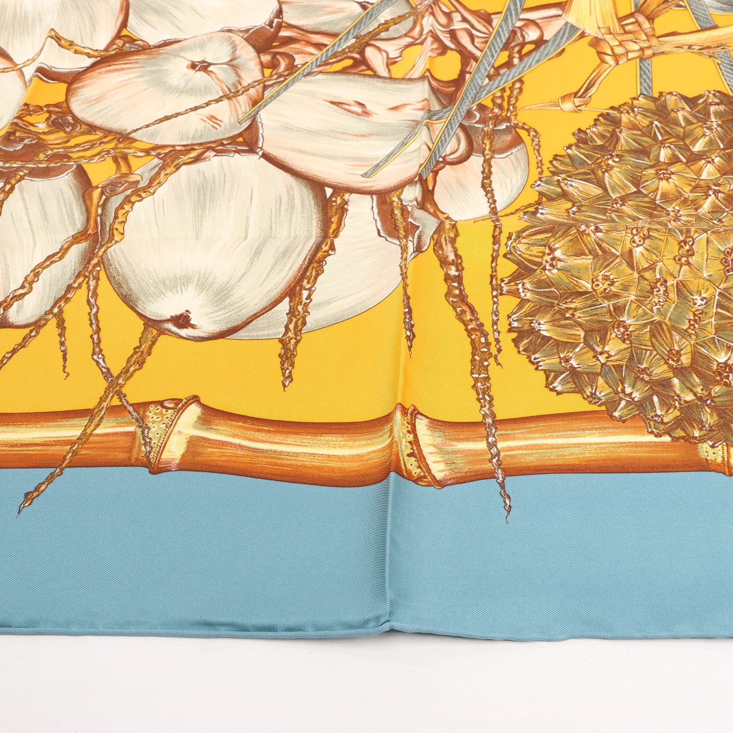 Hermès Carré 90 "Jardin Creole" Silk handkerchief in Blue