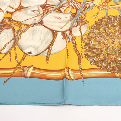 Hermès Carré 90 "Jardin Creole" Silk handkerchief in Blue