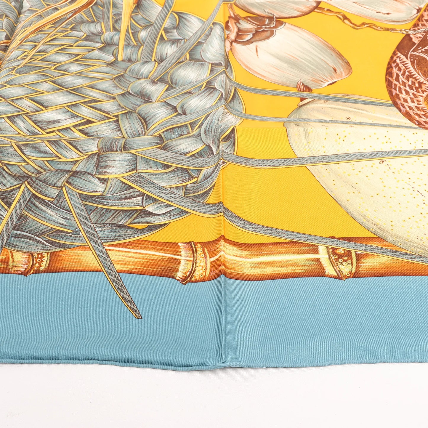 Hermès Carré 90 "Jardin Creole" Silk handkerchief in Blue