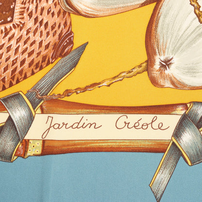 Hermès Carré 90 "Jardin Creole" Silk handkerchief in Blue