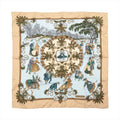 Hermès Carré 90 "Joies d’Hiver" Silk handkerchief in Beige