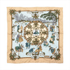 Hermès Carré 90 "Joies d’Hiver" Silk handkerchief in Beige