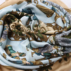 Hermès Carré 90 "Joies d’Hiver" Silk handkerchief in Beige