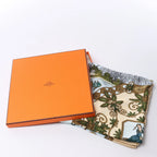 Hermès Carré 90 "Joies d’Hiver" Silk handkerchief in Beige