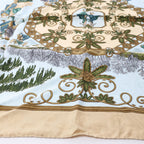 Hermès Carré 90 "Joies d’Hiver" Silk handkerchief in Beige