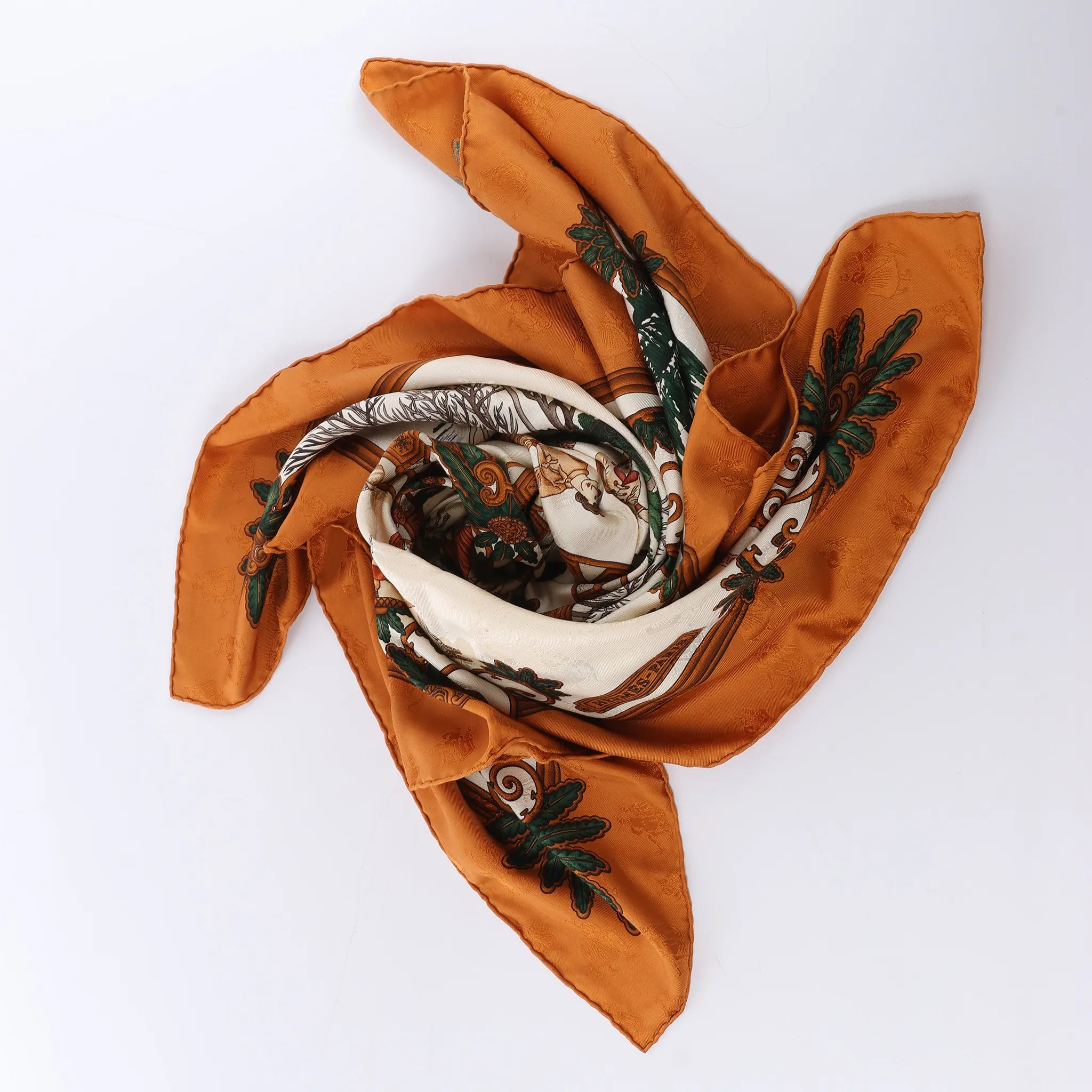 Hermès Carré 90 "Joies d’Hiver" Silk handkerchief in Brown
