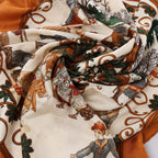 Hermès Carré 90 "Joies d’Hiver" Silk handkerchief in Brown