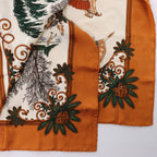 Hermès Carré 90 "Joies d’Hiver" Silk handkerchief in Brown