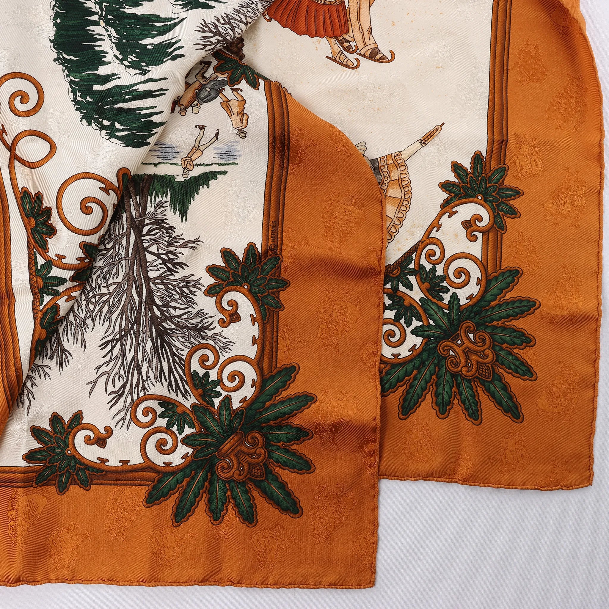 Hermès Carré 90 "Joies d’Hiver" Silk handkerchief in Brown